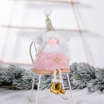Mielas Kalėdų Plunksnų Angel Doll Santa Hat Kabo Pakabukas Festivalio Drop Ornamentu Namuose Kalėdų Medžio Apdaila