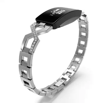 Moterų Pakeitimo Metalo Dirželis Riešo Juostos Fitbit Inspire/Inspire HR Naujas Mados kalnų krištolas Watchband už Fitbit Įkvėpti HR