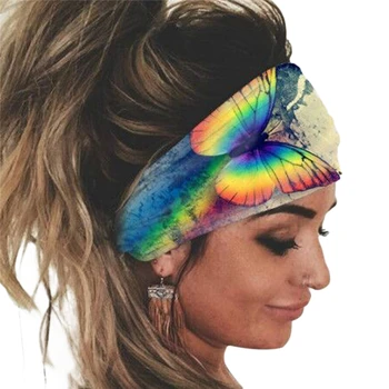 Moterų Pločio Ruože Kaspinai Gėlių Spausdinti Headwrap Elastingas Plaukų Juostos Moterų Turbaną Galvos Apdangalai Merginos Hairbands