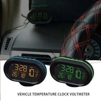 Multi-funkcija Automobilis, Temperatūra, Laikrodis Voltmeter Automobilio Termometras Elektroninis Laikrodis Automobilį Naktį, Šviesos, Laikrodis, Reikmenys