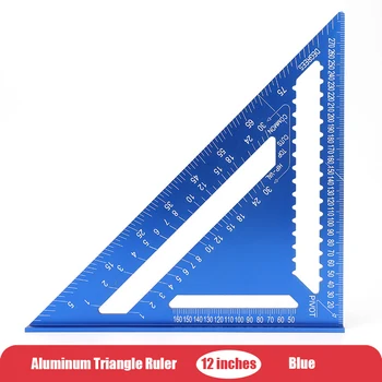Multi-specifikacija didelio tikslumo dailidžių dešinysis kampas 45 laipsnių aliuminio lydinio trikampis plokštė，rulerBuilding sudėties indikatorius