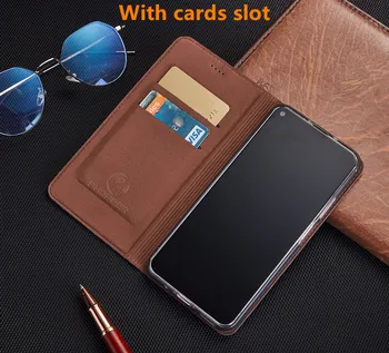 Natūralios odos magnetinio apversti atveju kortelė kišenėje Samsung Galaxy J8 2018/Galaxy J6 2018/Galaxy J4 2018 telefono dėklas kisckstand