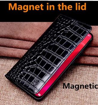 Natūralios odos magnetinio mobiliojo telefono krepšys 