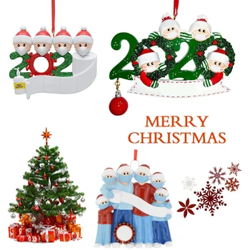 Naujas Kalėdų Medžio Apdaila Karantino Santa Claus Su Kauke Rašyti Palaima Kabinti Ornamentu Namuose Kalėdų Dekoro Priedai Veltiniams, Vilna