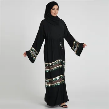 Naujas musulmonų mados abaja megztinis moterims blizgančiais ilga suknelė Dubajus turkijos ponios apdaras islamas drabužių abayas moterų MSL194