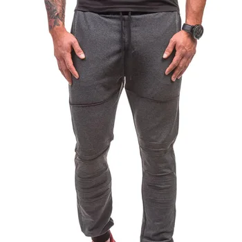 Nauji vyriški Slim Susiuvimo Atsitiktinis Kelnės Skaldytų Vario Dvigubos Kišenės 2019 Mados Dizaino Vyrų Sweatpants Poilsiu Streetwear M-XXXL
