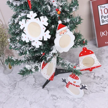 Naujieji Metai Apdaila Medinių Spausdinti Sniego, Kalėdų Nuotraukų Rėmelis Papuošalų Kūrybos Kalėdų Eglutės Foto Rėmelis Pakabukas