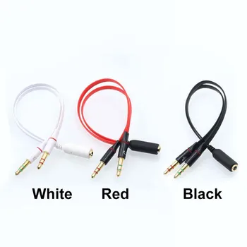 Nešiojamas, 2 Vyrų ir 1 Moterų Mic Kompiuterio TPE Stereo laisvų Rankų įranga Y Formos 20cm 3.5 mm Audio Splitter Cable