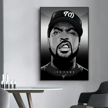 NWA Hip-Hop Muzikos Reperis Žvaigždžių Ice Cube Drobės Plakatai ir Spausdina Reperis Žvaigždžių Tapyba ant Sienos Menas Nuotraukas, Namų Dekoro