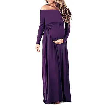 Nėščioms, Drabužiai, Suknelės ilgomis rankovėmis Fotografijos Motinystės Moterų Nėštumo Dienos Suknelė, Kietas Motinystės Ilga Suknelė Didmeninės