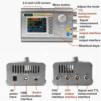 OOTDTY 2-Channel DDS Signalo Generatoriaus Dažnio Matuoklis, 15 MHz Signalo Šaltinis JDS2900 ES 63HF Aukštos Kokybės