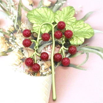 Palace antikvariniai elegantiškas dažų augalų derliaus adatos ausį, nagų Xiaozhong grynoji raudonųjų vyšnių eardrop Sagė gir