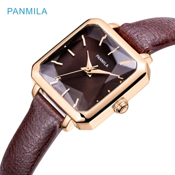 PANMILA 2019 Moterų Laikrodžiai Top Brand Prabangos Ponios Žiūrėti Rose Gold Square Dial Vandeniui Kvarco Moterų Laikrodis Relogio Feminino