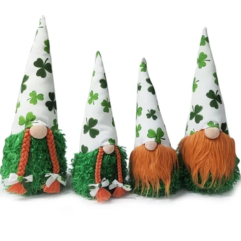 Pavasario Airijos Festiva Dieną Gnome Leprechaun Shamrock Švedijos Pliušinis Lėlės, Žaislai