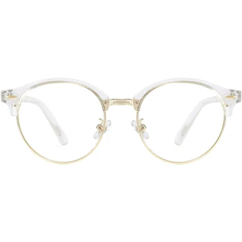 Peekaboo pusė kadro retro apvalūs akiniai, optiniai moterų aukso skaidrūs akiniai, rėmeliai vyrų unisex, skaidraus lęšio dovanos
