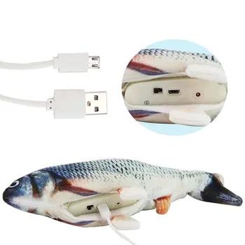 Pet Interaktyvūs Žaislai Elektros Žuvies Formos, Kačių Žaislas Minkštas Pliušinis USB Įkrovimo Modeliavimas Karosas Karpis Katžolių Pet Tiekimo Dropshipping