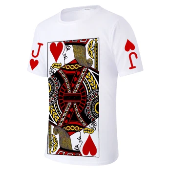 Pokerio Karalius ir Karalienė Mados Atvėsti Vasaros trumpomis Rankovėmis T-shirt Patogus High Street Hipster Moterims/vyrams Kpop Harajuku Tee marškinėliai