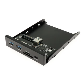 Priekinis Skydelis Extension Adapter TF, SD Card Reader 5 Uostai KONCENTRATORIUS TIPAS-C 2 USB 3.0 