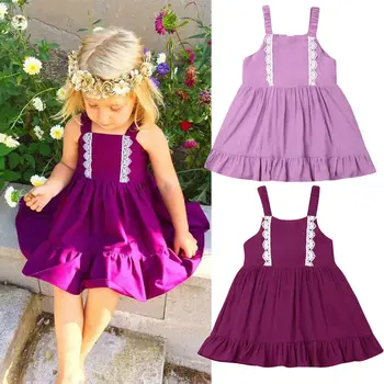 Pudcoco 2019 M. Vasarą Vaikai Clotnes Bamblys Kūdikiams, Kūdikių Mergaitės Suknelė Be Rankovių Gėlių Princesė Šalis Vestuvių Suknelės Cute Komplektai