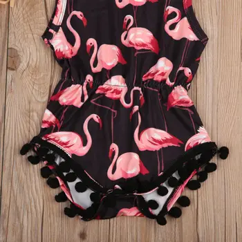 Pudcoco Naujausias Turistų Karšto Kūdikiams, Naujagimiams Bamblys 2vnt Baby Girl Romper Sunsuit Playsuit Komplektus Flamingo Pasisekė, Vaikų Drabužiai