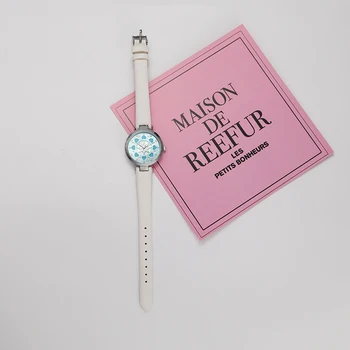 Rose Dial Prabanga Moterų Laikrodžiai Romantiška Laikrodis Rožinis Strap Oda Kalnų Krištolas Dizaino Ponios Laikrodis