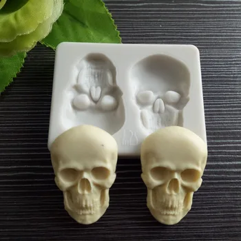 Skeletas galvos kaukolės Silikono pyragas apdaila pelėsių, Konditerijos kepimo apdailos įrankiai