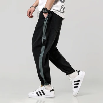 Streetwear Sweatpants Poilsiu Vyrų Dryžuotas Haremo Kelnės Kulkšnies ilgio Kelnės Atsitiktinis Slim Mens Poilsiu Kelnės