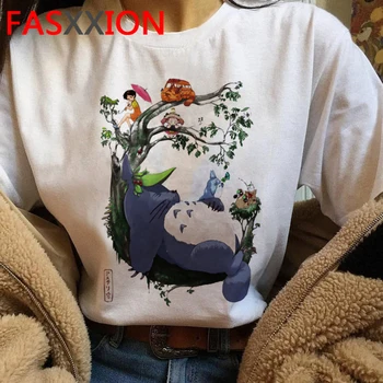 Totoro Studio Ghibli vasaros top marškinėliai moterims tumblr pora spausdinti vasaros top harajuku kawaii harajuku