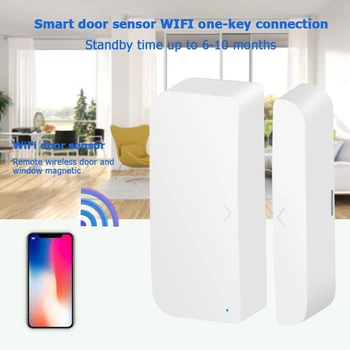 Tuya Smart WiFi Durų, Langų Jutiklis Atidaryti uždarytus Magnetiniai Detektoriai Kontrolės Belaidžio Namų Saugumo Jutiklis Dirbti su 