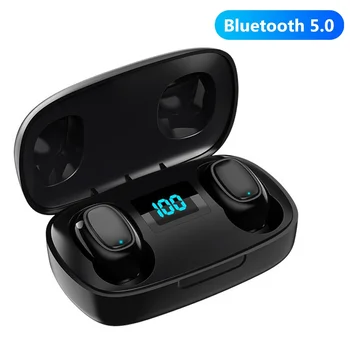 TWS Belaidės Ausinės ausinė Bluetooth V5.0 ausinės pirštų Atspaudų Touch Sporto Vandeniui ausinių su Įkrovimo Dėžutę