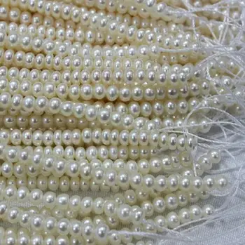 Unikalus Perlų papuošalų Parduotuvė 3.5 mm Baltos spalvos Gėlavandenių Perlų Prarasti Karoliukai 