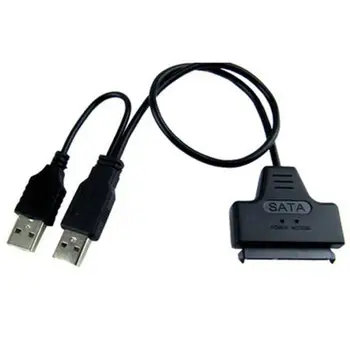 USB 2.0 iki 2.5 colių HDD 7+15pin SATA Kietąjį Diską Cable USB2.0 SSD HDD & Linija SATA Lengva Adapteris Ratai N5H9