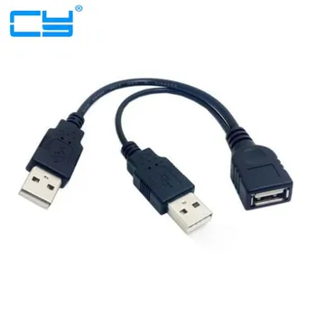 USB 2.0 Moterų A Dual Vyras Duomenų Y HDD Kabelis Maitinimo Laido Išorinis 2.5