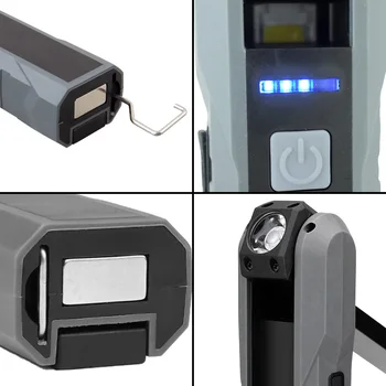 USB Įkrovimo Darbą Šviesos COB LED Žibintuvėlis Lankstus Darbo Inspekcijos Lempos Magnetinio Fakelas Lauko Nešiojamų Akiratyje