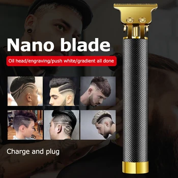 USB Įkrovimo T9 Plaukų Clipper Profesinės Baldheaded Elektriniai plaukų Belaidžius Skustuvas Žoliapjovės Vyrų Kirpykla, Plaukų Pjovimo Mašina