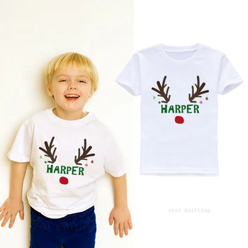 Vaikų Marškinėliai trumpomis Rankovėmis Berniukas/Mergaitė/Baby Kalėdų T-Shirt Vaikas Santa Claus Tee Marškinėliai