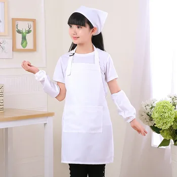 Vaikų prijuostė nustatyti vaikų lopšelis valgyti tapybos meno reklamos prijuostė kepimo chef drabužių balta
