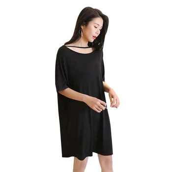 Vasarą Naujų Transporto Rūšių Prarasti Didelio Dydžio Nightdress Trumpas Rankovėmis Suknelė Tuščiaviduriai Iš Ilgai Sleepwear Namų Paslauga Moterų Peignoir Femme