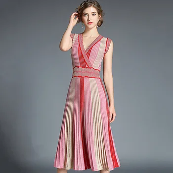 Vasarą Naujų Versitile Mados Elegantiška Berankovė Suknelė rožinės spalvos suknelė suknelė moterims