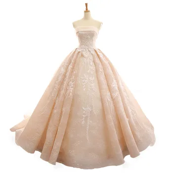 Vestido De Noiva Renda 2019 Užsakymą Stebėjimo Appliques Gėlių Nėrinių Princesė Kamuolys Suknelė Vestuvių Suknelės, Plius Dydis Gelinlik