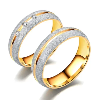 Vestuvių Žiedai Vyrams ir Moterims Cirkonis Paprastu būdu Rose Aukso Spalvos Vestuvinis Papuošalų Pora Žiedas Meilužio Dovana Dropshipping
