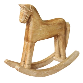 Vintage Stiliaus Medienos Rocking Horse Gyvūnų Apdailos Mediena, Išraižytas Amatų Balto Žirgo Figūrėlės Namų Dekoro