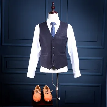 Vėliau Kailis Ziajać Dizaino Juodos Ir Mėlynos Spalvos Tvido Jaunikis Tuxedos Italų Stiliaus Užsakymą Mens Vestuves Kostiumai(Švarkas+Kelnės+Liemenė)
