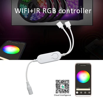 WiFi Smart RGB Šviesos Juostos Valdiklis LED Juostos Valdiklis RGB Muzikos Ritmas Funkcija APP Nuotolinio Valdymo Balsu DC 12V