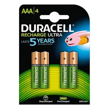 Įkraunamos Baterijos DURACELL DURDLLR03P4B HR03 AAA 800 mAh (4 vnt.)