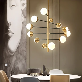 Šiuolaikinės Stiklo Kamuolys Šviestuvai Gyvenimo Kambario, Virtuvės, Miegamojo Vila Ilgai Liustra Apšvietimo Dekoro Kūrybiškumą LED Kabo Lempa