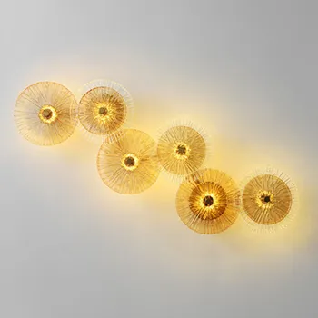 Šiuolaikinės stiklo led sienos lempos paprastos Lotus lapų formos kūrybos sienos šviesos rungtynių kambarį naktiniai staleliai, lempa altoriaus laiptai, sienos sconce