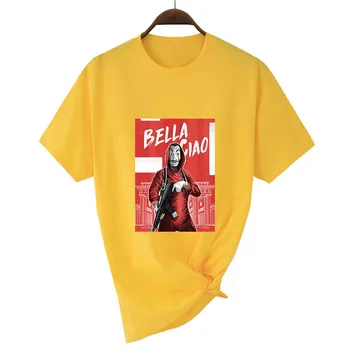 Šiuolaikinės Tendencijos Pinigų Heist T-shirt LA CASA DE PAPEL Asmeninį drabužiai, marškinėliai Punk Hip-Hop Atsitiktinis Palaidų Spalvotų Marškinėlius