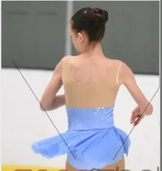 šviesiai mėlyna dailiojo čiuožimo suknelės mergaičių konkurencijos čiuožimo suknelės užsakymą čiuožyklos drabužiai vaikams zawalcowany nemokamas pristatymas