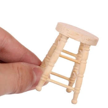 1/12 Lėlių Mini Medinės Taburetės Modeliavimas Kėdės Modelis Baldai Žaislai Doll House Dekoro Miniatiūriniai Priedai